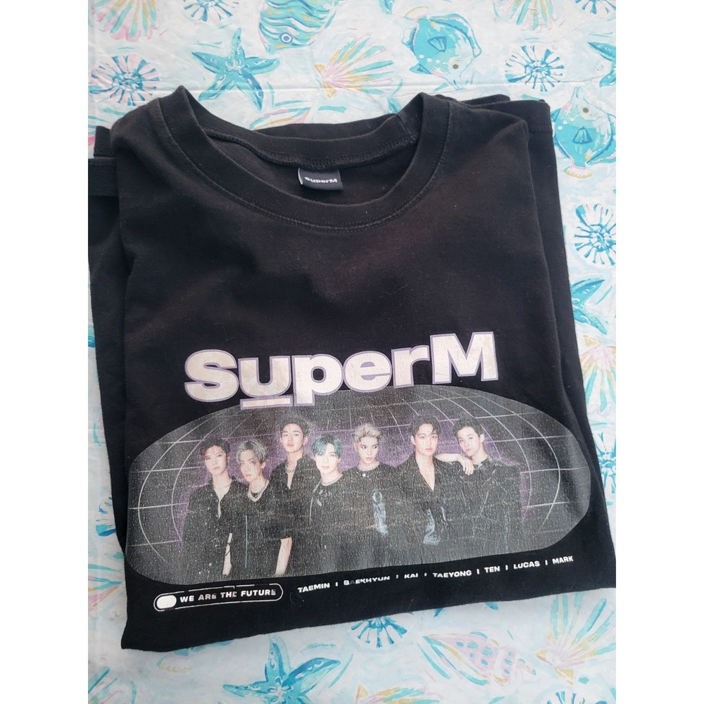 SuperM K-Pop Group Graphic T-Shirt Black We Are The Future Mens Large L - Picture 6 of 7